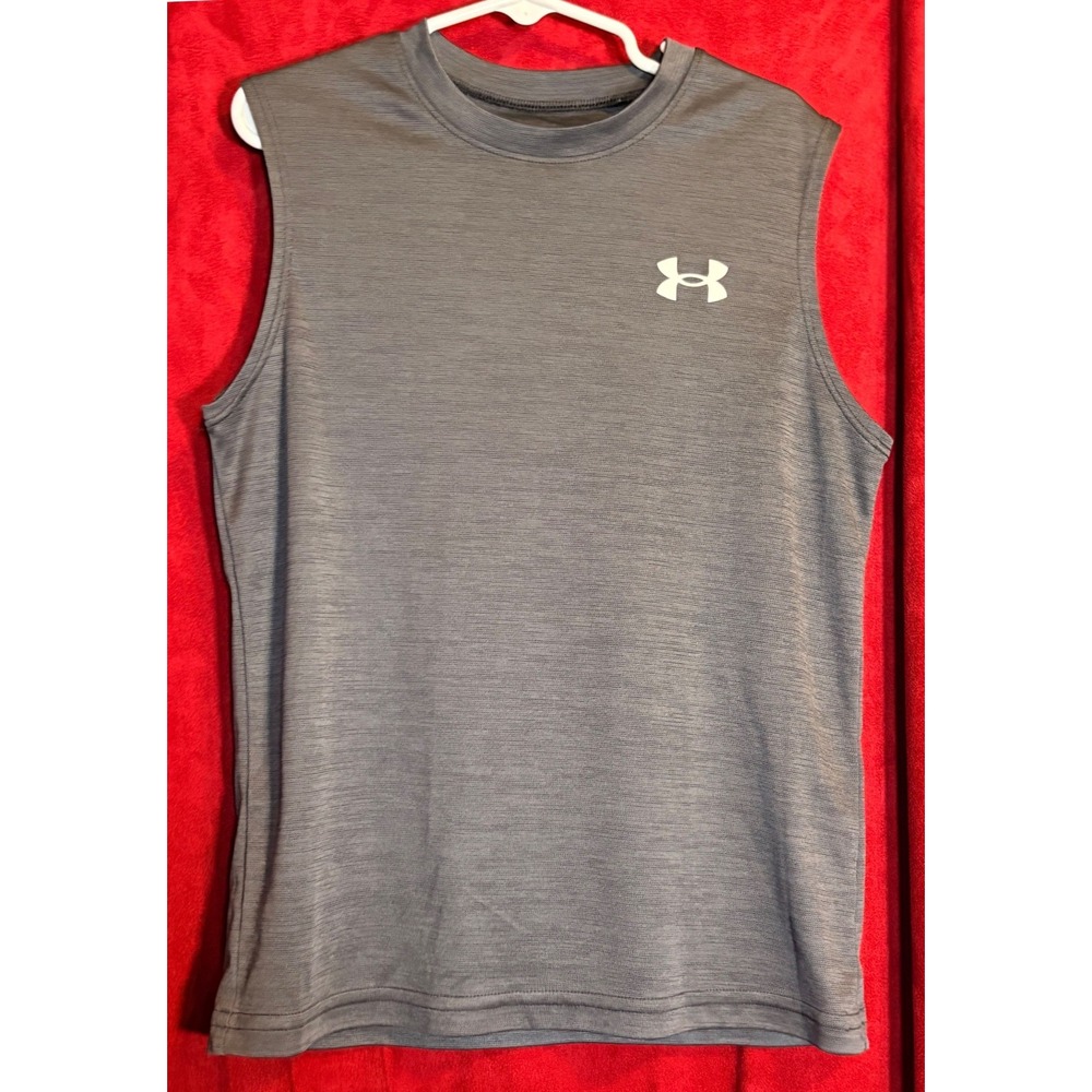 Under Armour Sleeveless Shirt Kids‎ YSM Gray Excellent Heathered Muscle Tank